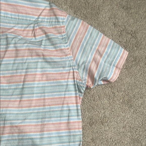 Nautica Casual Blue and Pink Striped Button Down Shirt - Picture 5 of 5